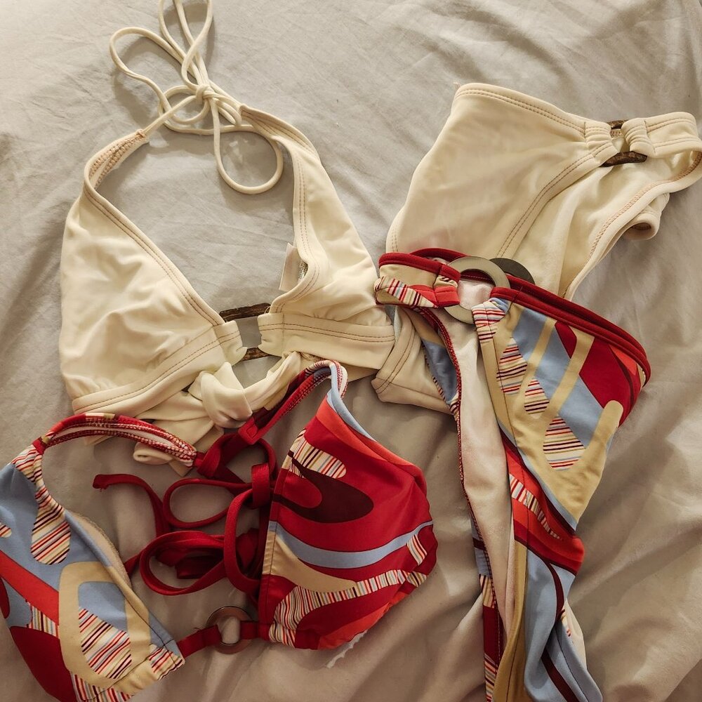 2 - VINTAGE TARGET MOSSIMO & XHILARATION L WOMEN'S BIKINIS RETRO LOT